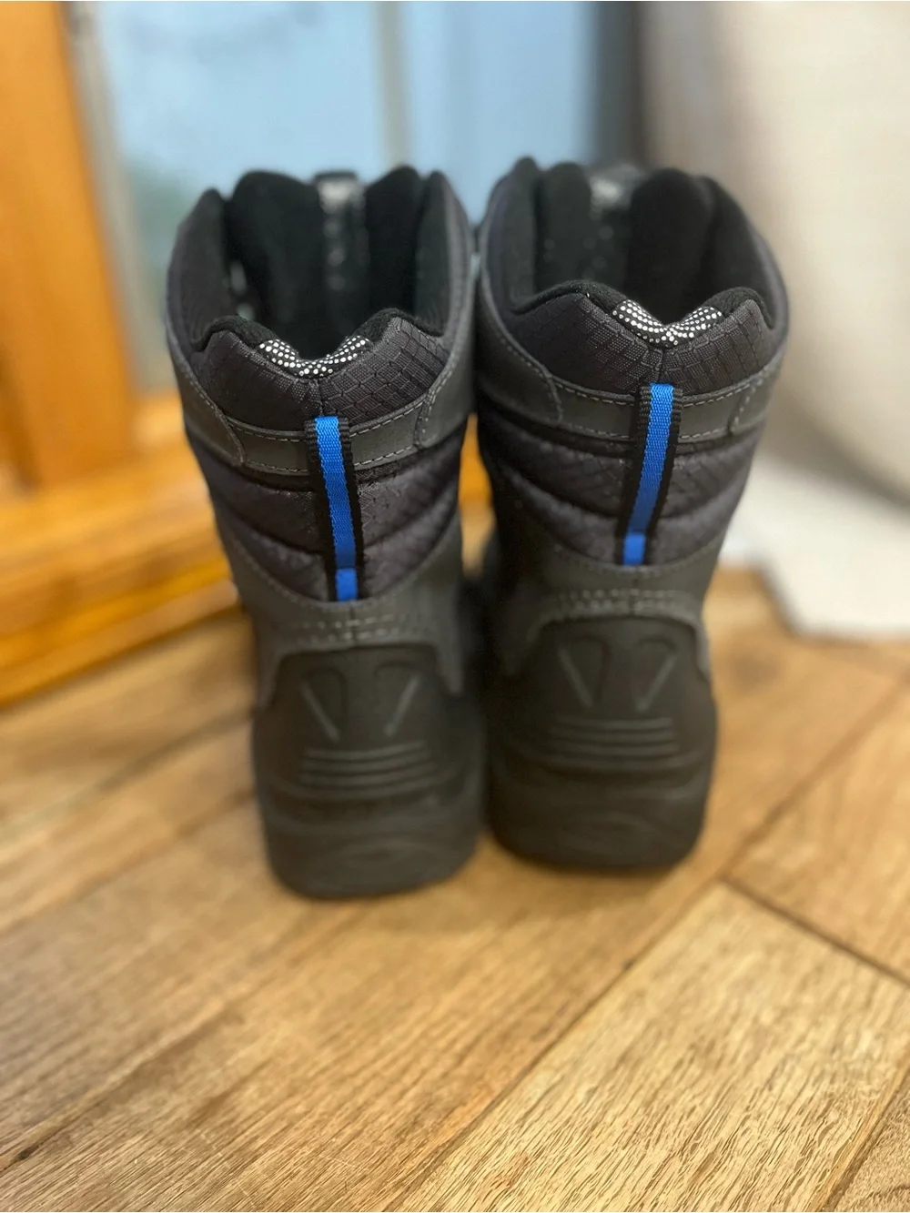 Columbia Black Kids Snow Boots with Blue Accents